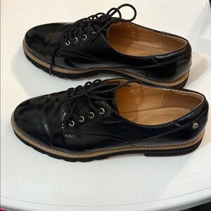Kelly & Katie Glossy Black Oxfords